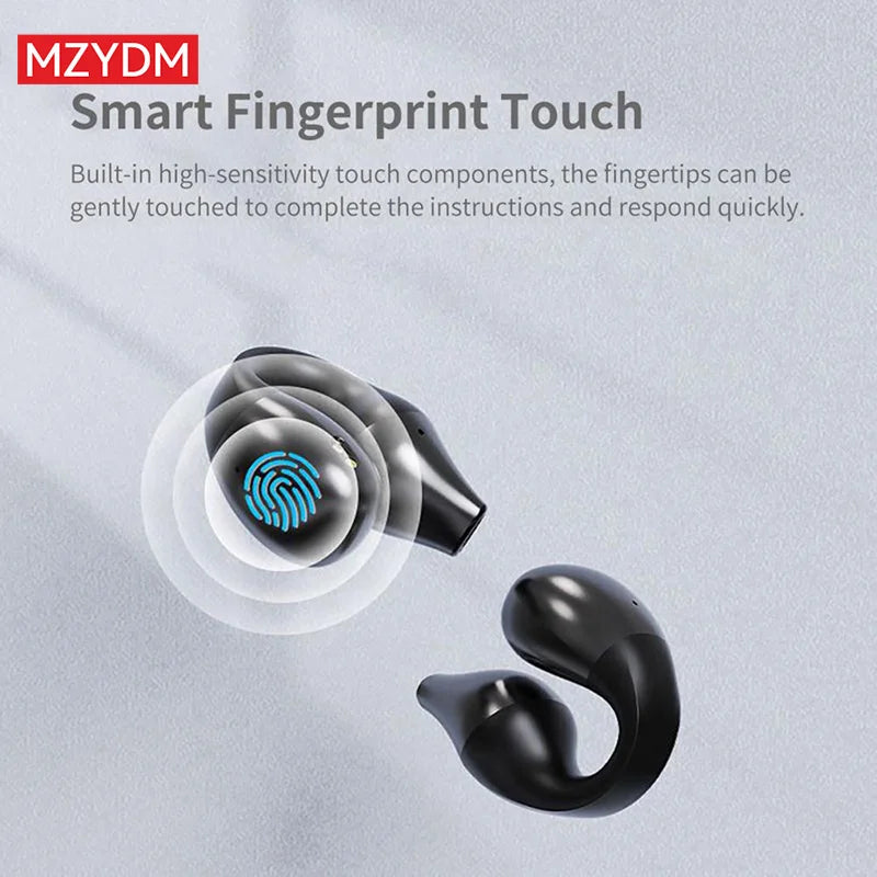 Wireless Bluetooth 5.2 Earphones Bone Conduction Earphones Sports Noise Reduction Ear Clip HiFI Stereo Earphones Digital Display