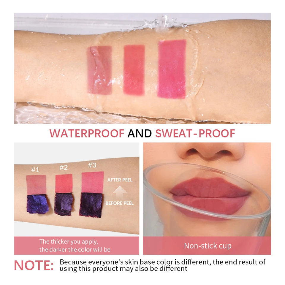 Lakerain Peel Off and Reveal Lip Stain - Long Lasting, Waterproof Pink Lip Tint, Transfer Proof Natural Lip Stain