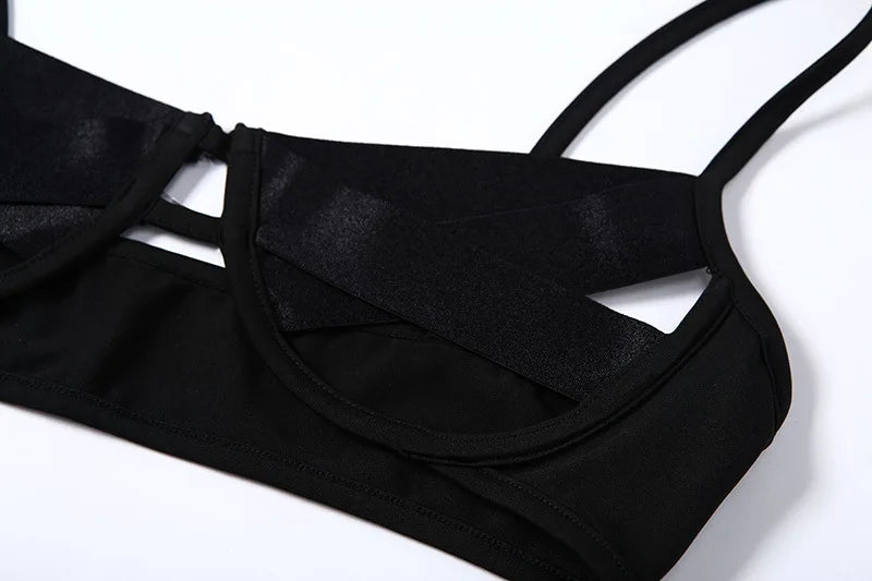 Women's Sexy Bra Set Erotic Underwear String Transparent Bandage Hollow Bra Women's Party Set Exotic Style Bra Set