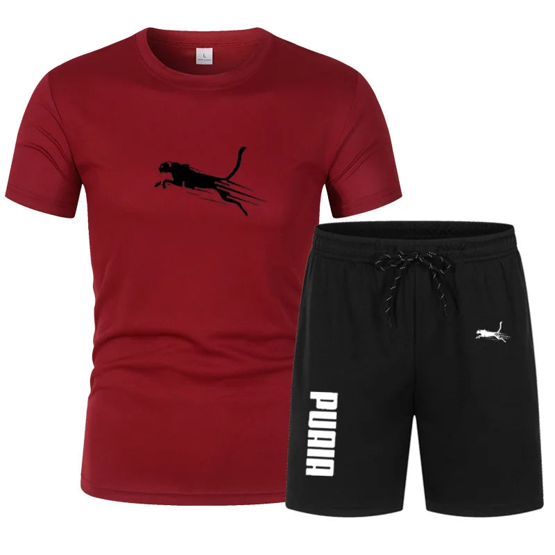 2026 Summer Sports Set Men's 2-piece Set Men's Leisure Sports Set Running, Training and Exercise
