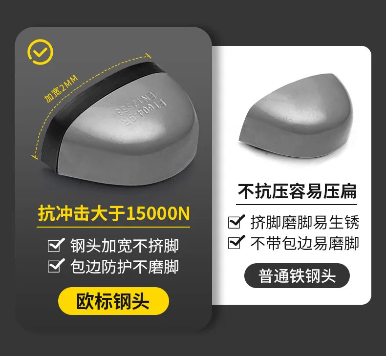 Men Shoes Safety Work Shoes Anti-smash Anti-puncture Safety Steel Toe Shoes High-cut Waterproof Anti-slip Light Soft Ankle Boots