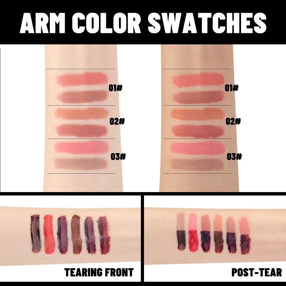 QIBEST Double Eneded Lip Stain Peel Off Long Lasting Waterproof Pink Lip Tint Transfer Proof Natural Lip Stain Tear Off Lipgloss