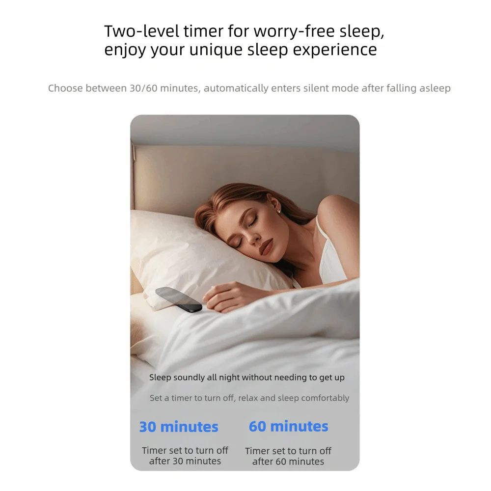 Bluetooth 5.4 Under Pillow Speaker With TF Card Slot Timed Shutdown Bone Conduction Speaker Stereo Sound Noise Reduction