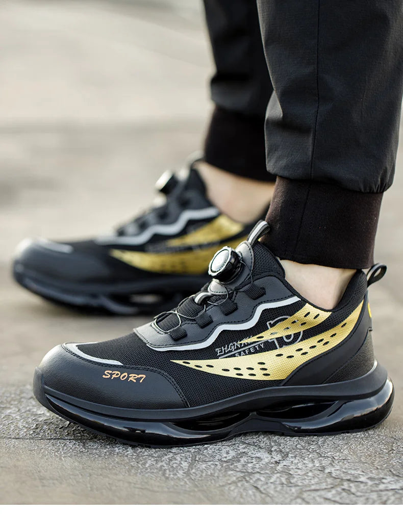 Steel Toe Safety Shoes Anti-smash Anti-Puncture Work Boots Men Slip Resistant Breathable Outdoor Work Indestructible Shoes