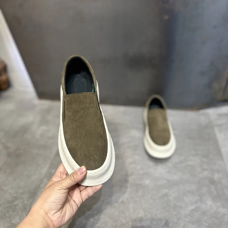 Fashion Slip on Mens Casual Shoes Outdoor Walking Footwear Breathable Lightweight Loafers Comfort Lazy Driving Shoes Board Shoes
