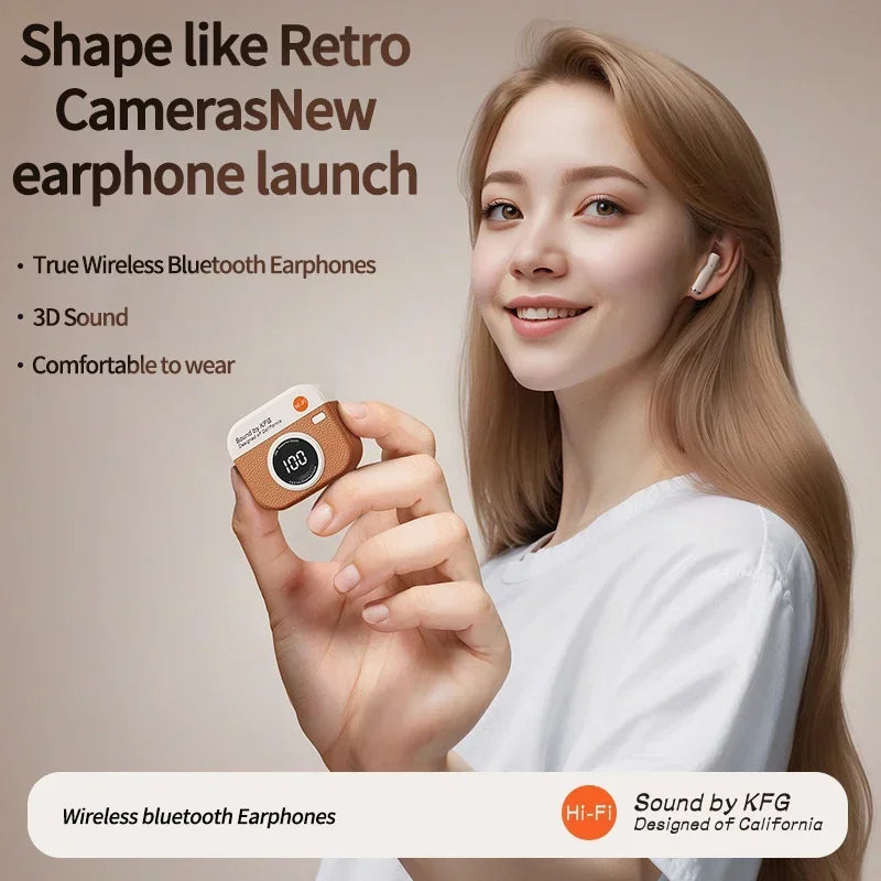 Bluetooth 5.3 Wireless Headphones Power LED Digital Display 24hours Endurance HiFi Gaming Headsets Waterproof Sports Earbuds