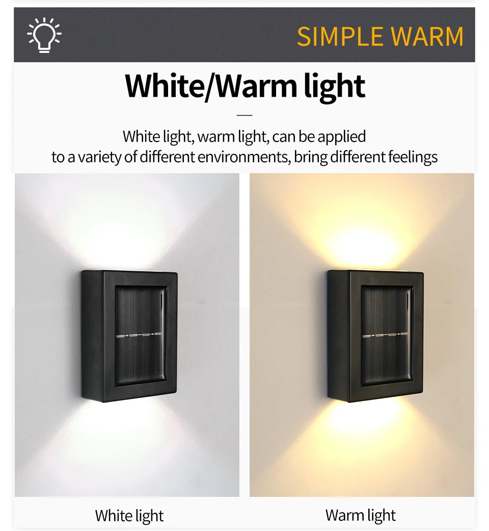 Solar Up and Down Spot Lights Outdoor Street Wall Light Waterproof Solar Lamp For Garden Street Balcony Yard Porch Decorative