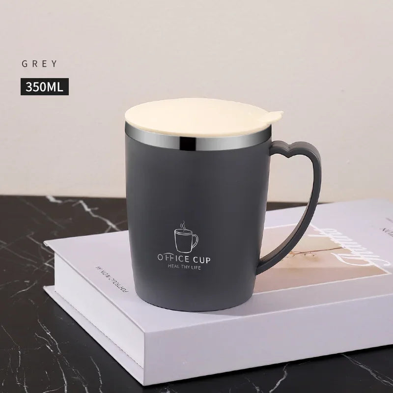 Portable Thermal Water Bottle 350ml Thermos Mug 304 Stainless Steel Coffee Cup with Handle Leak-Proof Vacuum Flask Insulated Cup