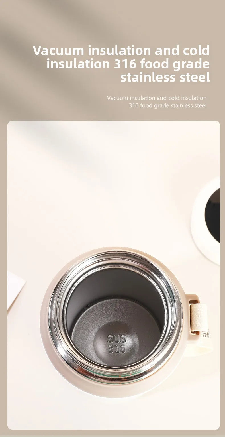 Smart thermos cup good-looking portable outdoor tea cup with temperature display High capacity 316 Stainless steel portable