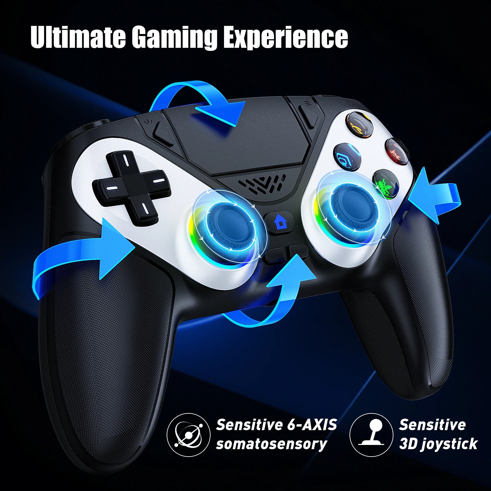 Bluetooth Gamepad For Playstation 5/Ps5 Wireless Controller Pc Console Controller With Turbo Dual Sense Vibrate Programming