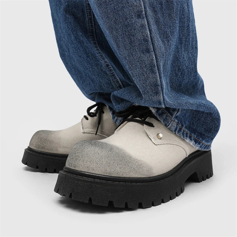 Men's shoes four seasons versatile casual non-slip wear-resistant comfort outdoor shoes youth fashion thick sole workwear shoes