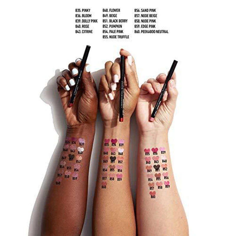 Slim Lip Pencil Nude Matte Creamy Lipstick Long-lasting Waterproof Plumping Lip Stain Natural Brown Lipliner Professional Makeup
