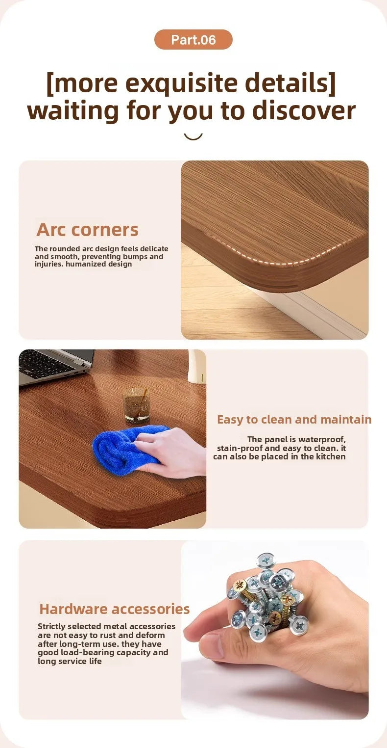 Wall Mounted Folding Table, Space Saving Fold Down Desk with Sturdy Metal Frame Home Office Study Writing Table Furniture