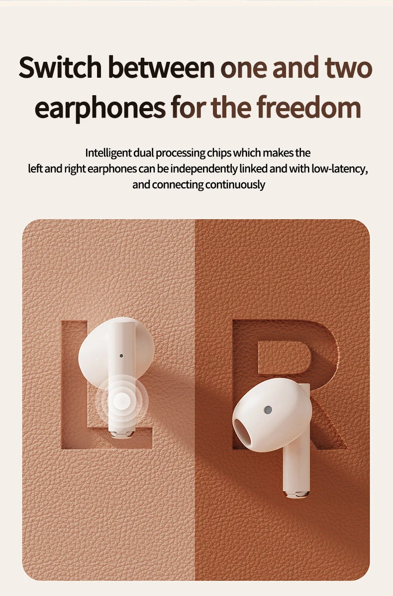 Bluetooth 5.3 Wireless Headphones Power LED Digital Display 24hours Endurance HiFi Gaming Headsets Waterproof Sports Earbuds