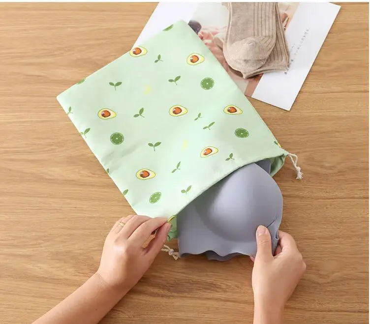 Women Girls Jewelry Lipstick Cosmetic Tote Rope Pouch String Bag Cute Small Large Coin Purse Key Earphone Drawstring Storage Bag