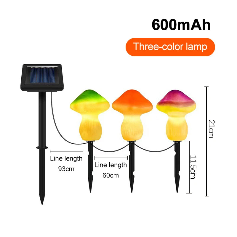 Solar Lights String Mushroom Lawn Fairy Lights LED Solar Lamps Outdoor For Garden Patio Terrace Path Landscape Decoration Lamps