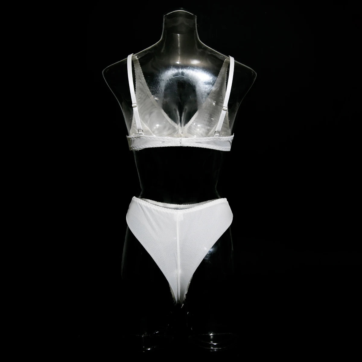 Wirelss Comfortable Bra Brasil Pantie Lingerie Set Basic Solid Mesh Sheer Underwear Transparent Intimate Seducing Lenceria