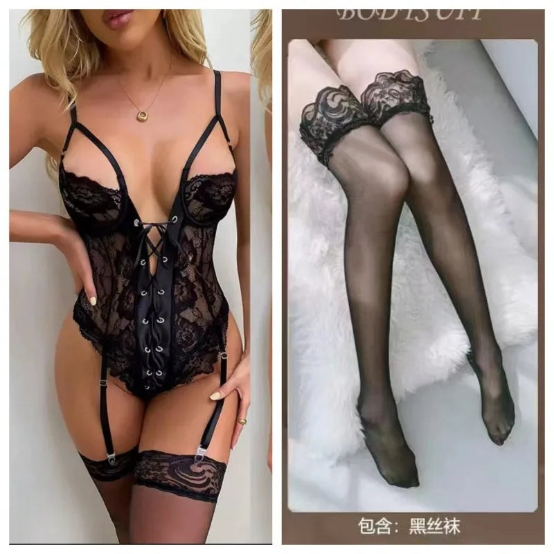 Erotic Sexy Lace Bra and Panty Set Underwear Transparent Bra Exotic Sets Sexy Thong Woman Porn Fancy Sensual Luxury Lingerie