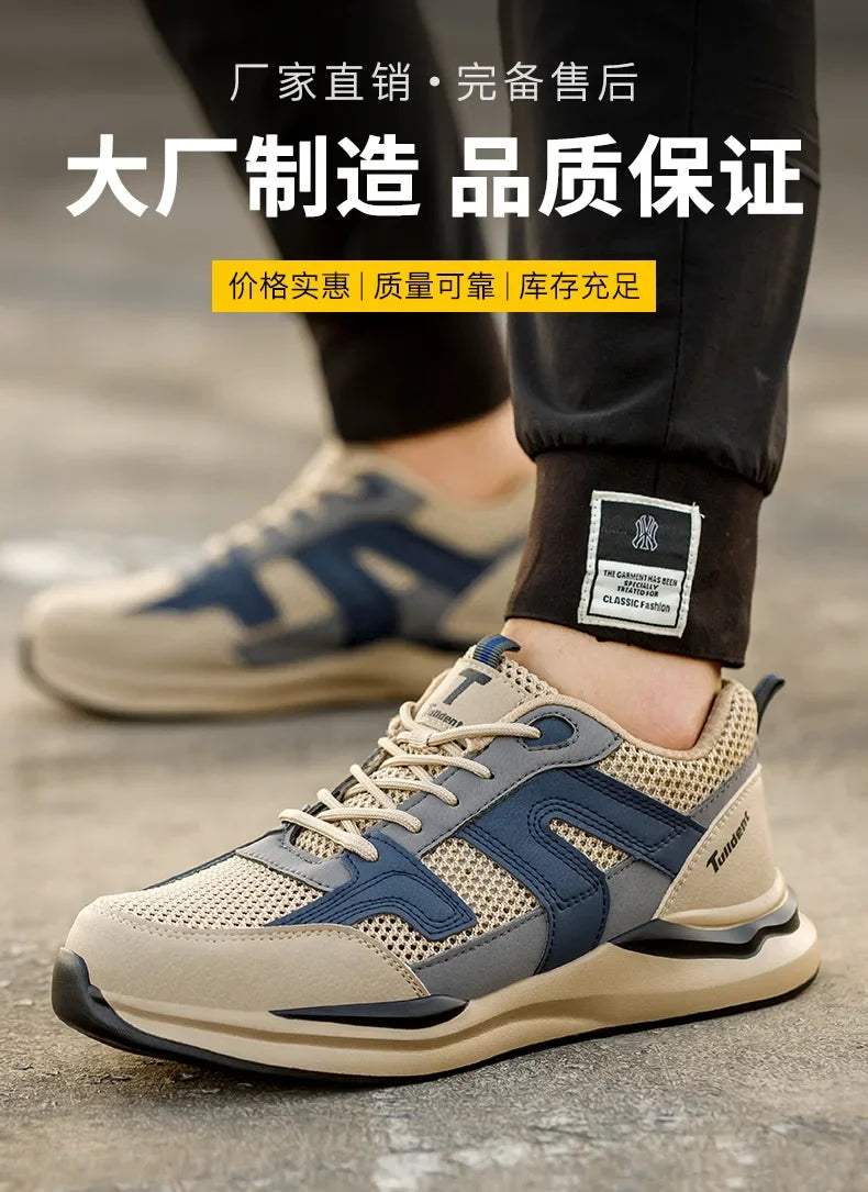 Work Sneakers Steel Toe Shoes Men Safety Shoes Puncture-Proof Work Shoes Boots Indestructible Footwear Security Lightweight