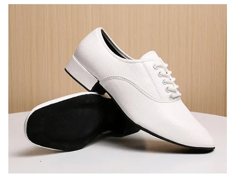 Male Big Size White Dance Shoes Men Soft Leather Latin Shoes Man Jazz Waltz Ballroom Dancing Yoga Train Sneakers Stage Footwear