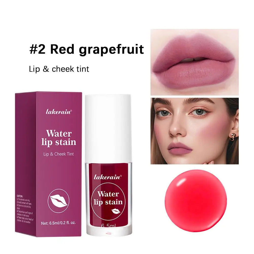 Lakerian Water Lip Stain Moisturizing Water Tint Lip Glaze Long Lasting Hydration Non-Stick Waterproof Lip Tint Natural Makeup