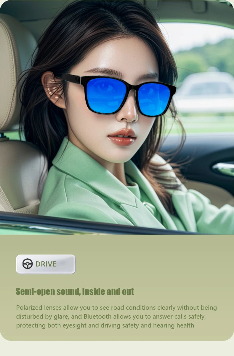LIGE Bluetooth Inteligente Glasses Life Waterproof Smart Glasses Anti-blue Glasses Anti-ultraviolet Sunglasses for Android iOS