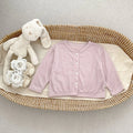 Summer Baby Girl Sunscreen Shirt Solid Color Simple Round Neck Air Conditioning Cardigan Lightweight Breathable Girl's Coat