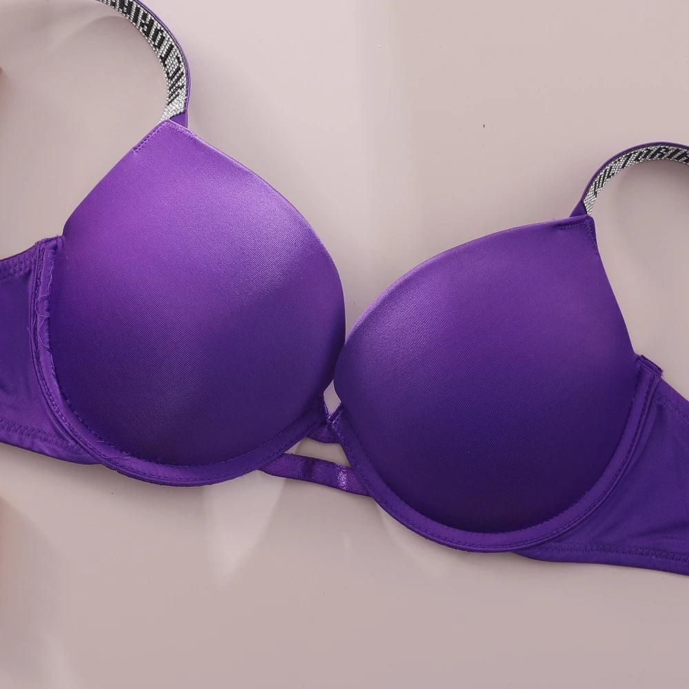 Sexy Bra and Panty Set Comfortable push up Shapewear Adjustable Padded Gathered New V Lace Lingerie Set Bra and Brief Women's