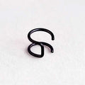 Punk Stainless Steel Black Non Pierced Lip Ring Hollow Double Layer Lip Cuff Faux Body Piercing Jewelry