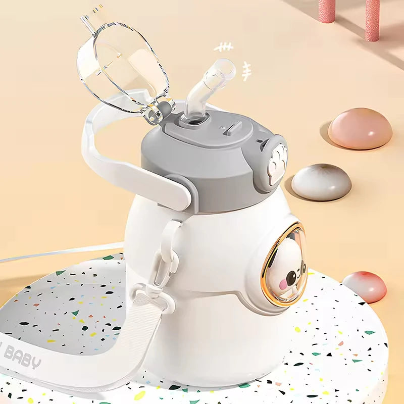 Cute Kawaii Thermal Mug 650ML 316 Stainless Steel Thermos for Tea Kid Children Drinks Stainless Steel Water Bottle