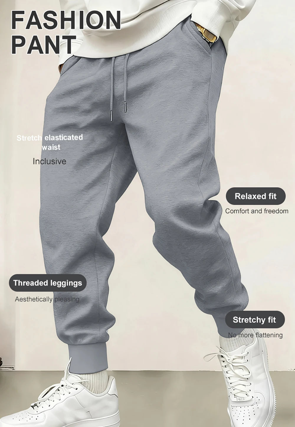 Jogging Solid New In Men's Set Streetwear All-Match Casual Hoodie Sweatpant Suit Fleece Loose Clothes Autumn Sport Long Pants