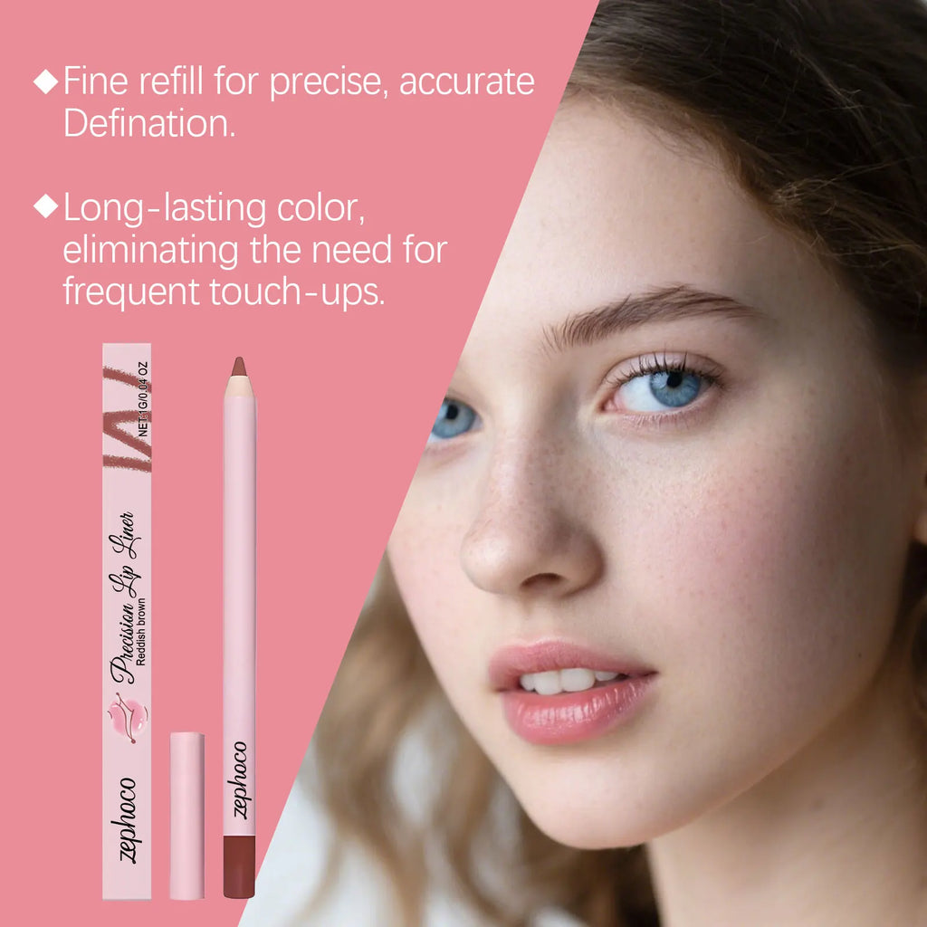 Long Lasting Waterproof Matte Lip Liner Peel-Off Lip Tattoo Tint Precise Reddish Brown Lip Contour Stain New