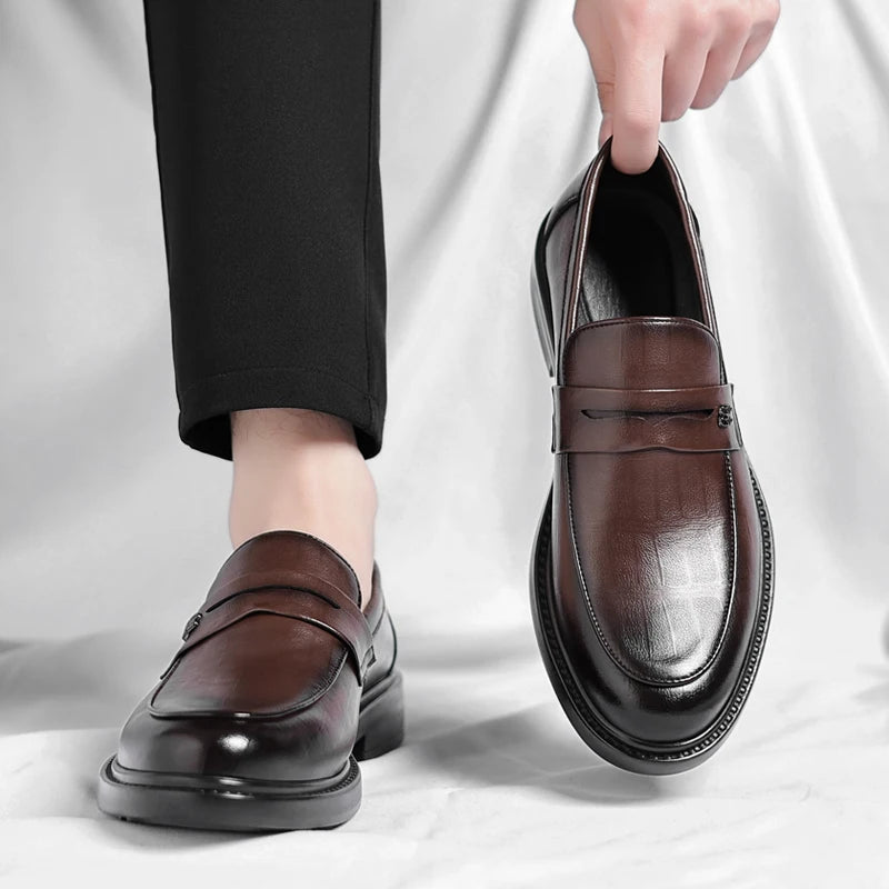 Male Shoes High Quality Fashion Men Business Shoes Italian Handmade Shoes Genuine Leather Loafers Slip-ons Men Casual Footwear