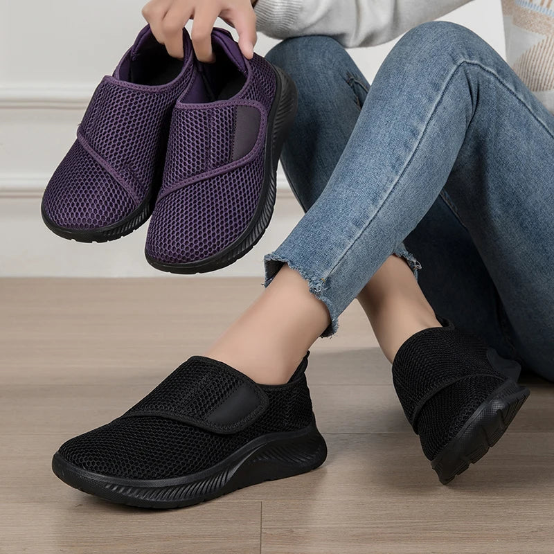 Wide Toe Box Walking Shoes Elderly Men Women Comfort Diabetic Shoes Swollen Foot Orthopedic Sneakers Thumb Eversion Pain Relif
