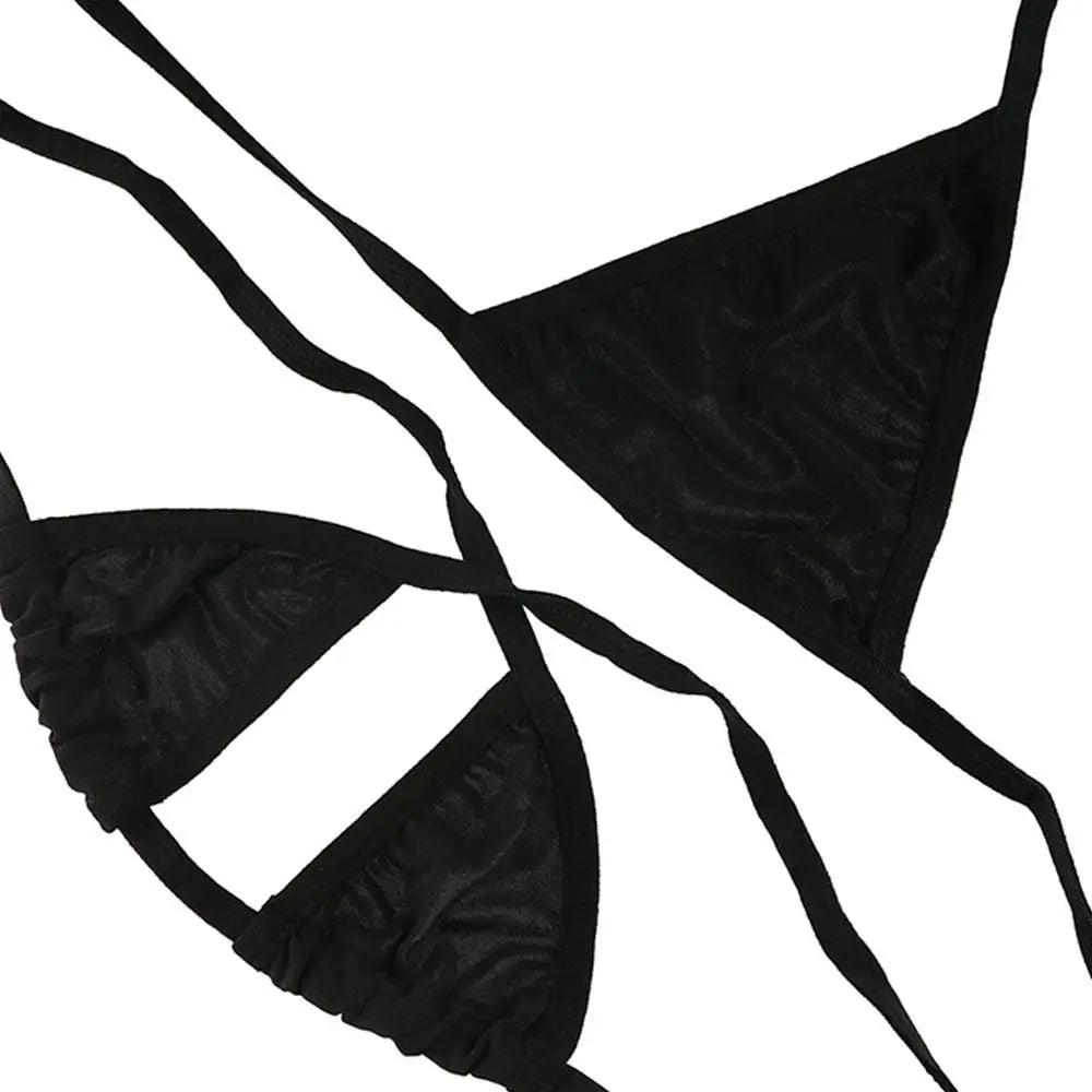 Lingerie Women Bra G-String Tops Bikini Set Swimsuit Micro Swimwear