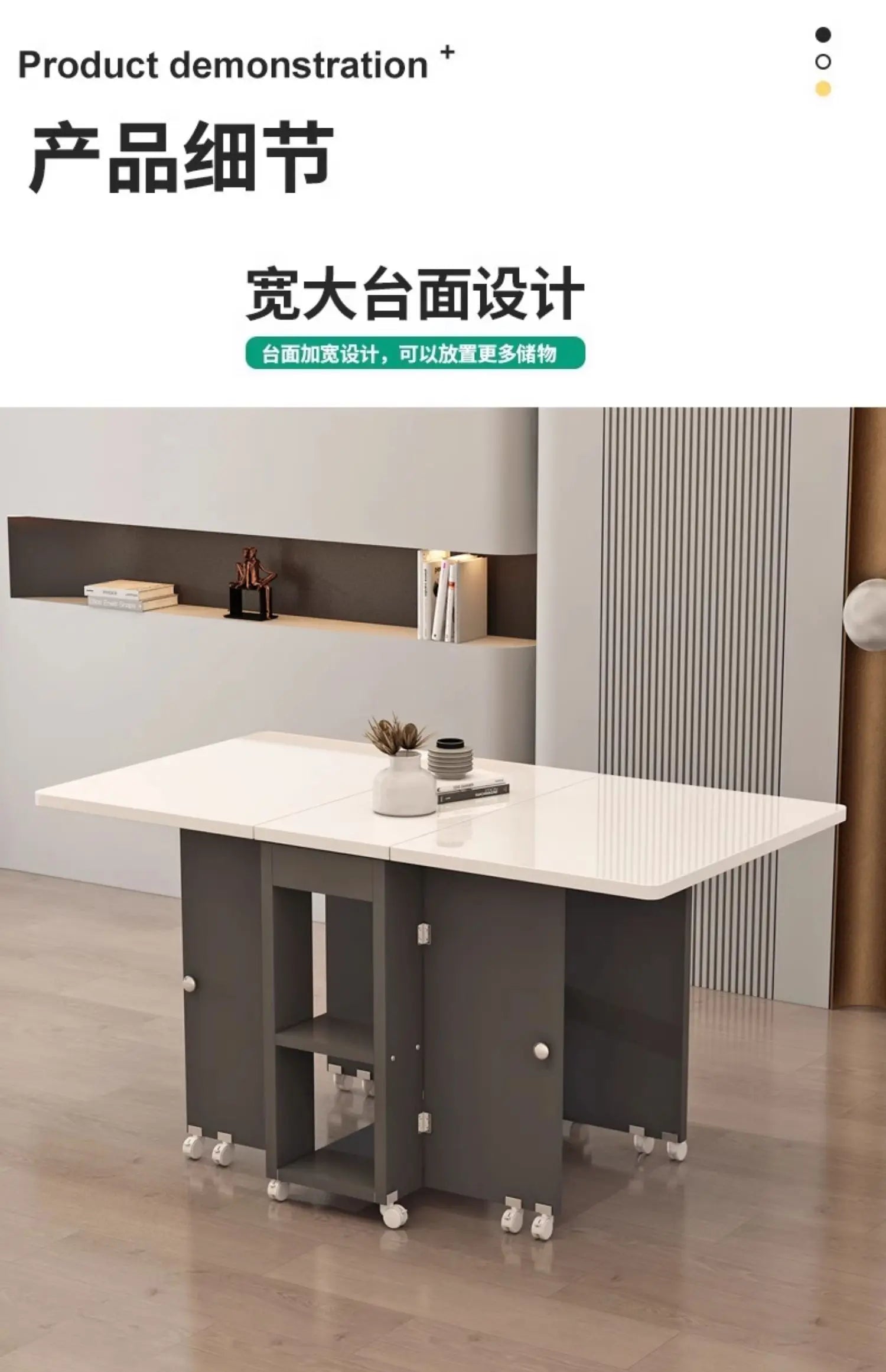 Folding White Dining Table Multifunction Family Waterproof Space Saving Dining Table Design Simple Mesas De Jantar Furnitures