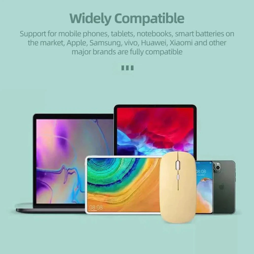 Bluetooth-compatible Mouse Wireless Mouse Silent Computer Mice Portable Working Gaming Mouse For Laptops iPad Tablet PC Computer