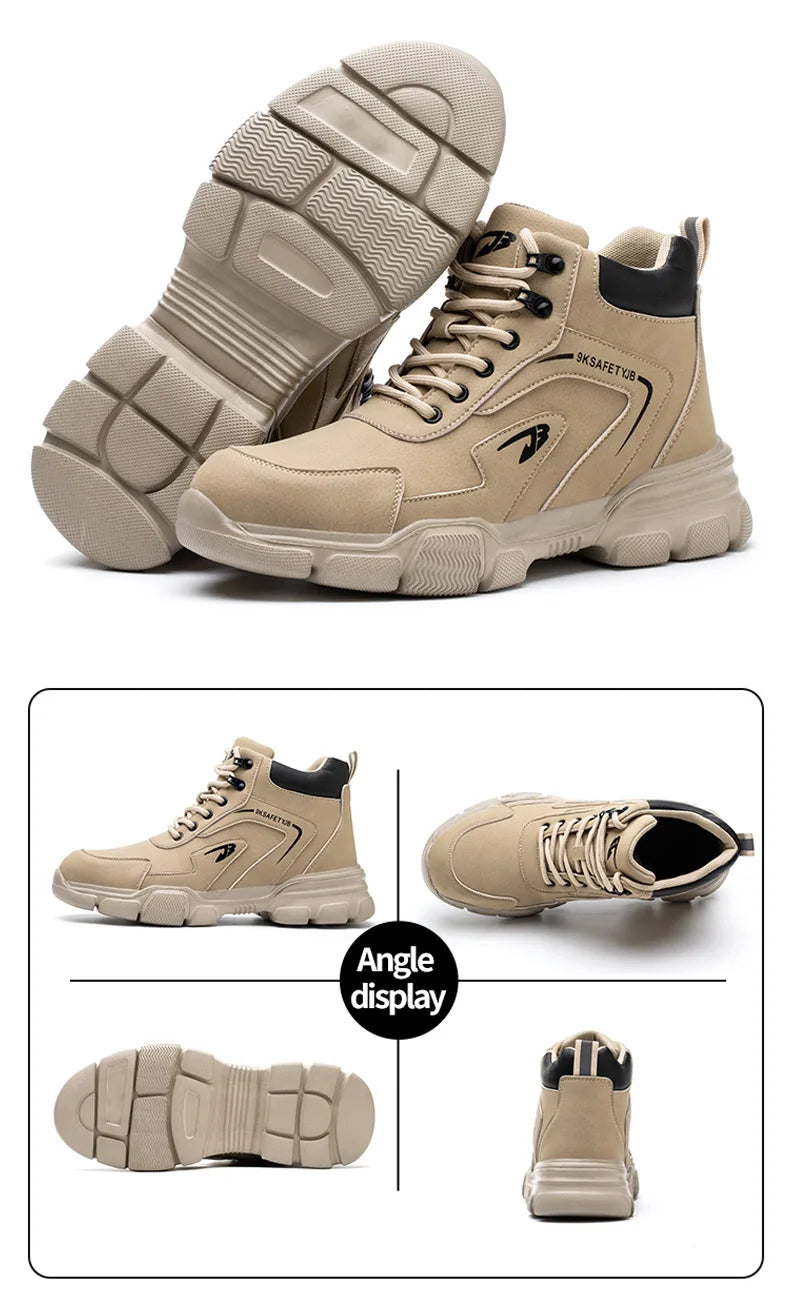 Work Safety Shoes Men Anti-smash Anti-puncture Work Sneakers Steel Toe Shoes Light Comfort Security Boots Indestructible Shoes