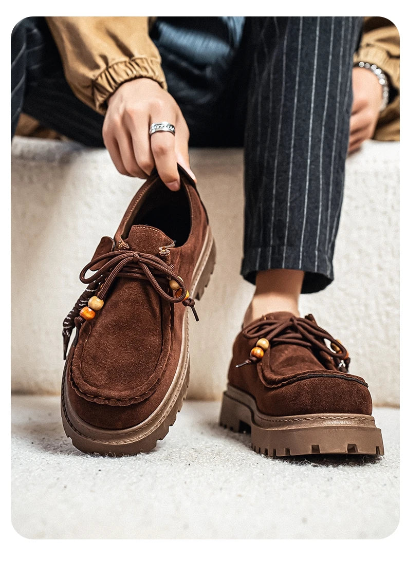 Men's Wide Toe Barefoot Shoes Classic Retro Casual Shoes Lightweight Outdoor Sports Walking Shoes Brown Thick Soled Work Shoes