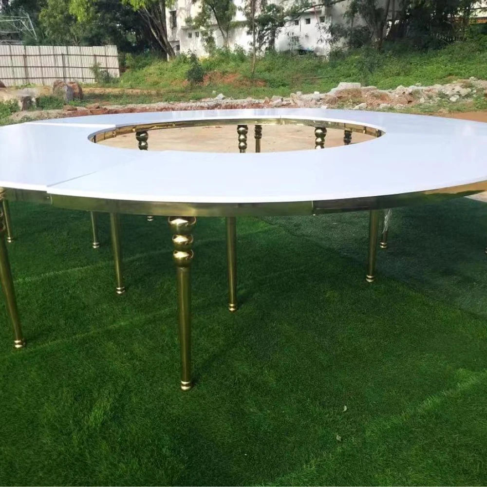 Folding Plastic Round Tables for Events Party Portable Blow Molding Circle Wedding Banquet White 5ft 10Pcs