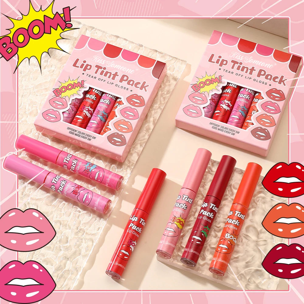 6pcs/1set Lip Stain, Peel Off Lip Stain Set, Long-Lasting, Moisturizing, Non-Drying,Smudge-Proof