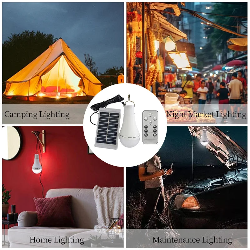 Solar Bulbs Lights Indoor Outdoor Energy Saving Bulb for Garden Yard Pathway Garage Solar Lamp LED Tent Lights Emergency Light