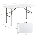 Portable foldable 4/6-foot garden dining table, heavy-duty folding table for dining, indoor and outdoor multifunctional picnic