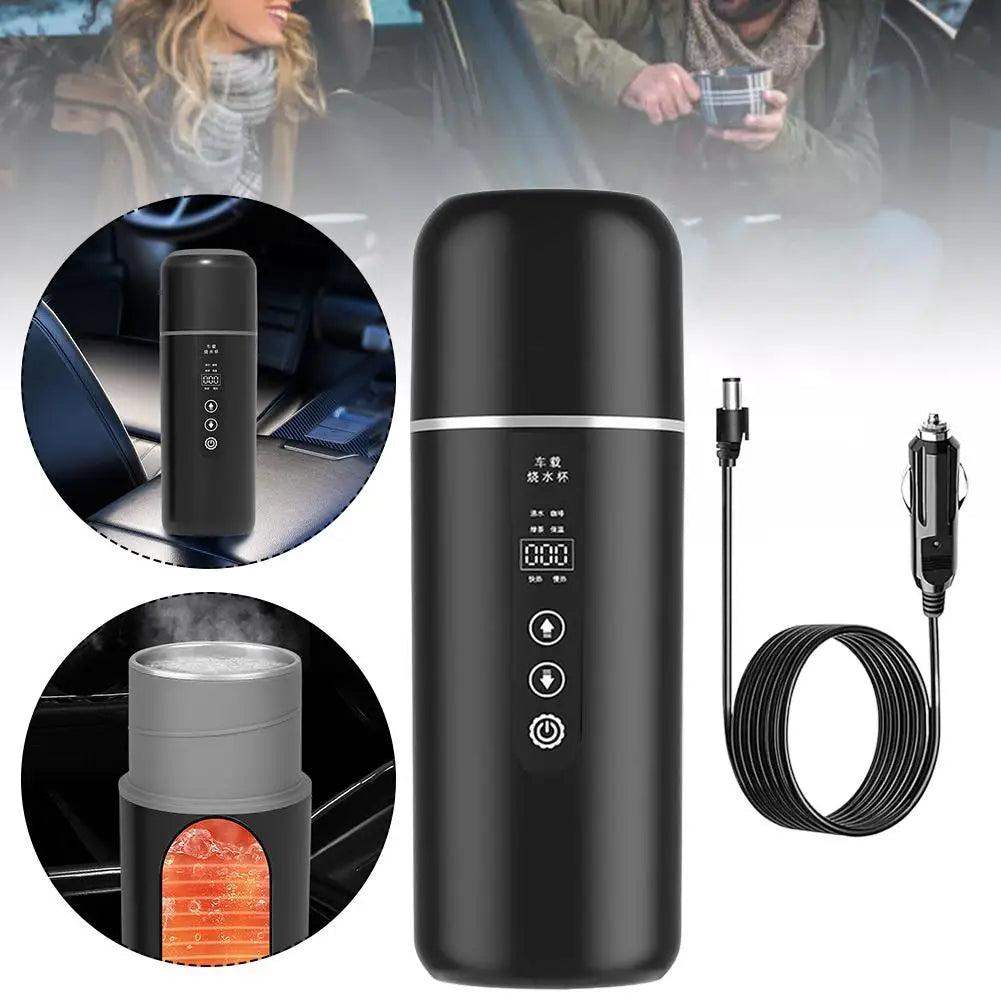 12V 24V Car Heating Cup 500Ml Electric Kettle Water Heater Boiling Mug Boiler Thermostatic Tumbler Termos Thermos Thermal Mug