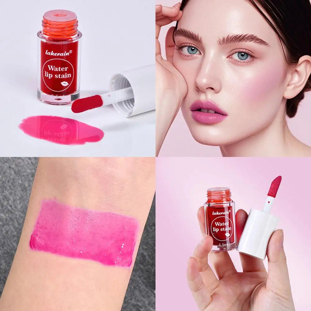 Lakerian Water Lip Stain Moisturizing Water Tint Lip Glaze Long Lasting Hydration Non-Stick Waterproof Lip Tint Natural Makeup