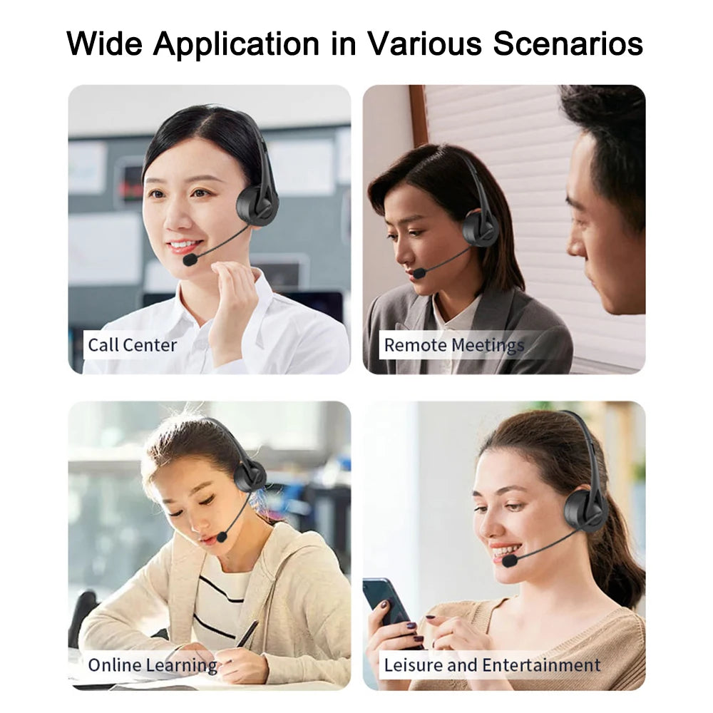 Bluetooth 5.3 Truck Driver Headset Wireless With Noise-cancelling Microphone Wireless Headphones For Mobile And PC Stereo
