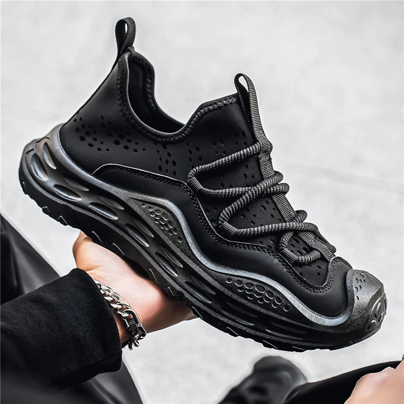 Spring Autumn New Mens Casual Shoes Fashion Anti Skid Wear Resistant Sports Sneakers Thick Sole Fashion Breathable Mesh Footwear