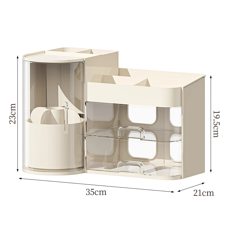 Cosmetics storage box desk dresser large capacity skin care lipstick lotion drawer dustproof storage rack