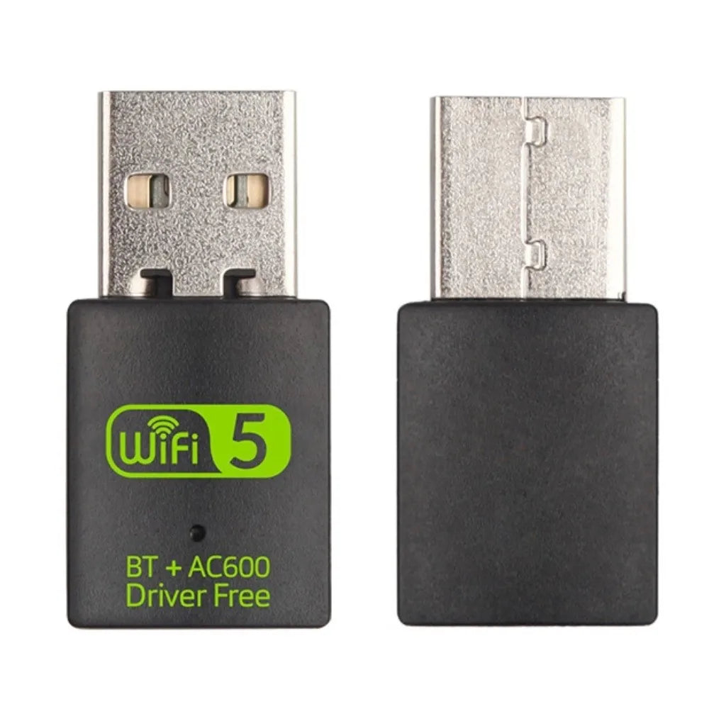 600Mbps Bluetooth 5.0 2 in1 Dongle Bluetooth USB2.0 Wifi Network Adapter Dual Band Free Driver Wireless Network Card Home Office