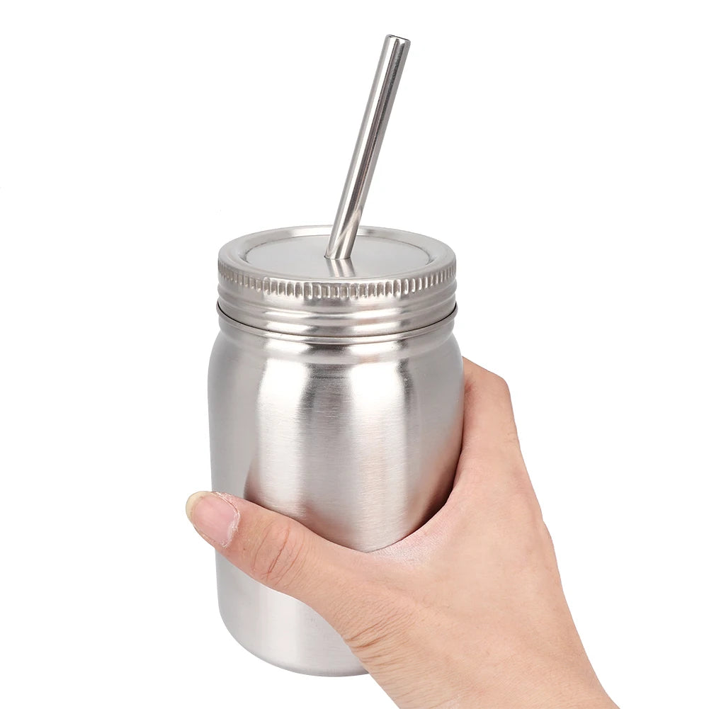 700ml Stainless Steel Cup Outdoor Water Bottle Thermal Mug with Lid Straw Stainless Steel Cup Household Thermal Mug Water Bottle